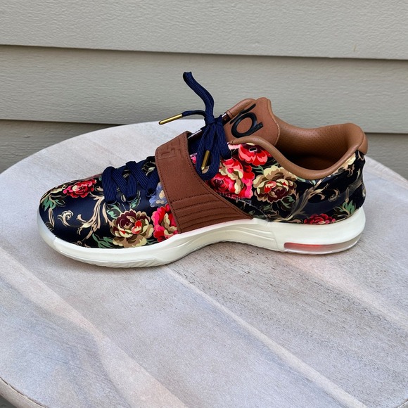 Nike KD 7 EXT Floral QS Mens Basketball Shoes Navy Hazelnut 726438-400 Size 11 main image 4